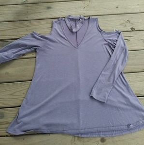 Cold shoulder tunic with choker neckline